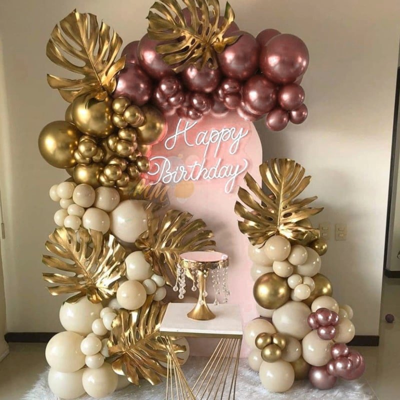 Arche de Ballon Anniversaire Rose Gold • Ballon Gonflable