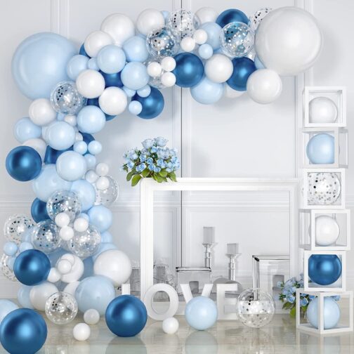 Arche de Ballon Bleu et Blanc