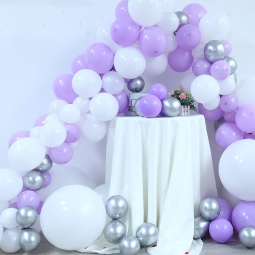 Arche de Ballon Violet et Blanc